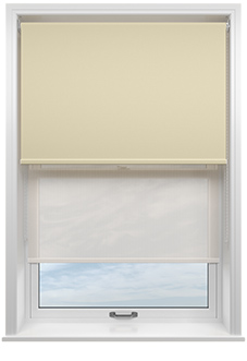 Rimini (Blackout), Ecru & Texen Truffle - Double Roller Blind